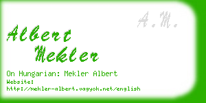 albert mekler business card